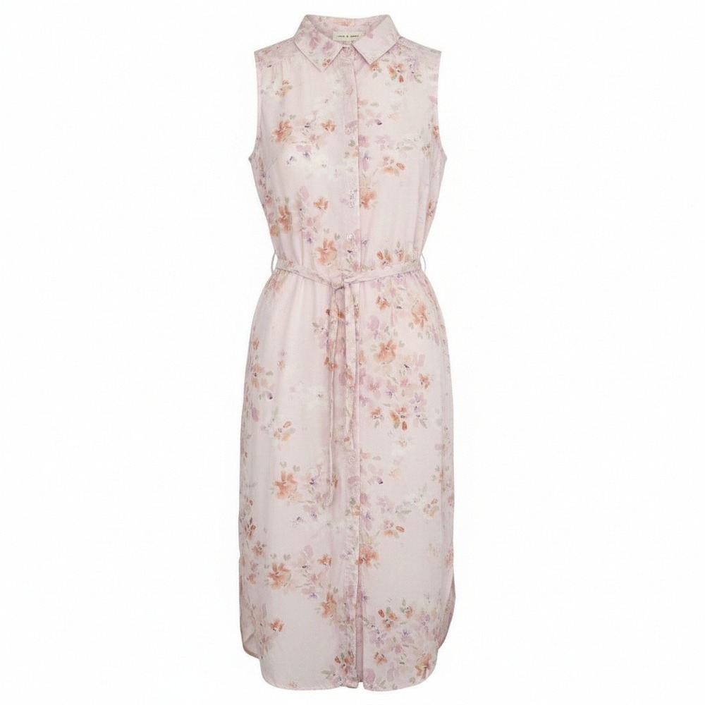 Cloth & Stone Floral Sleeveless Maxi Sundress Sun Dress Belted Cottage Size S